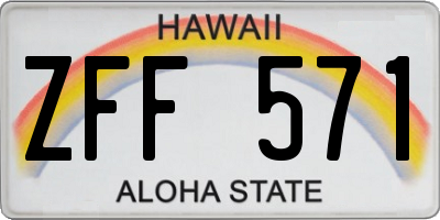 HI license plate ZFF571