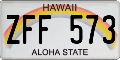 HI license plate ZFF573