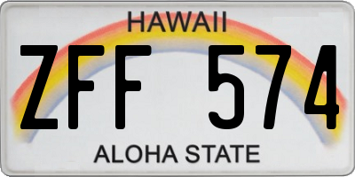 HI license plate ZFF574