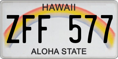 HI license plate ZFF577