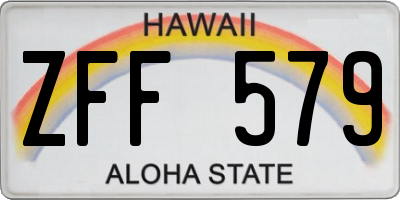 HI license plate ZFF579