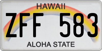 HI license plate ZFF583