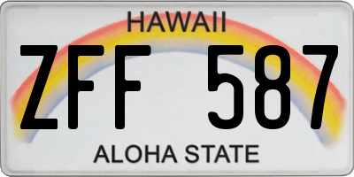 HI license plate ZFF587