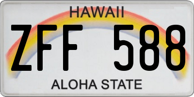 HI license plate ZFF588