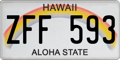 HI license plate ZFF593