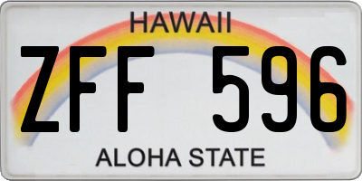 HI license plate ZFF596