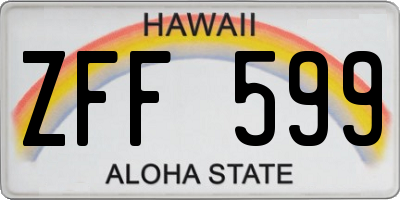 HI license plate ZFF599