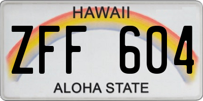 HI license plate ZFF604