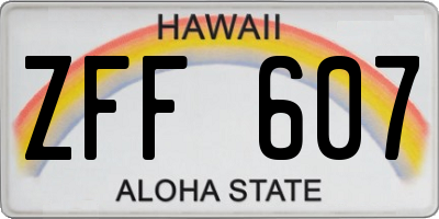 HI license plate ZFF607