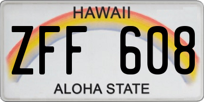 HI license plate ZFF608