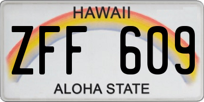 HI license plate ZFF609