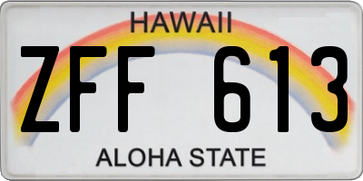 HI license plate ZFF613
