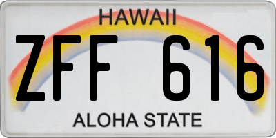 HI license plate ZFF616