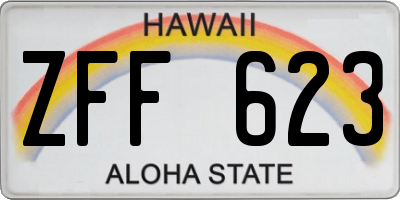 HI license plate ZFF623