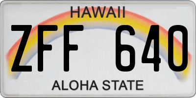 HI license plate ZFF640