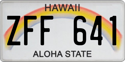 HI license plate ZFF641