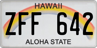 HI license plate ZFF642