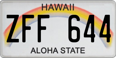 HI license plate ZFF644