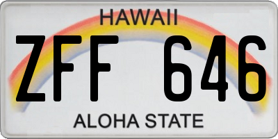 HI license plate ZFF646