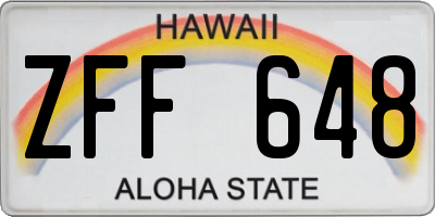 HI license plate ZFF648