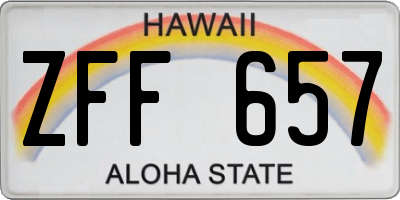 HI license plate ZFF657