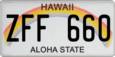 HI license plate ZFF660