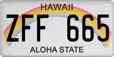 HI license plate ZFF665