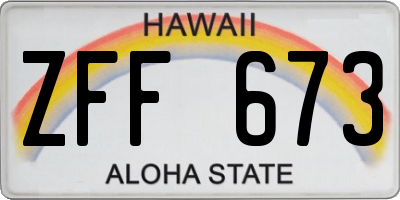 HI license plate ZFF673