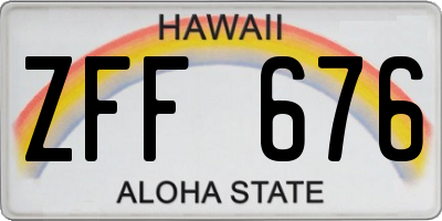 HI license plate ZFF676