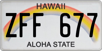 HI license plate ZFF677