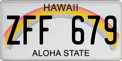 HI license plate ZFF679