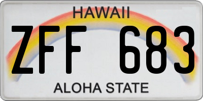 HI license plate ZFF683