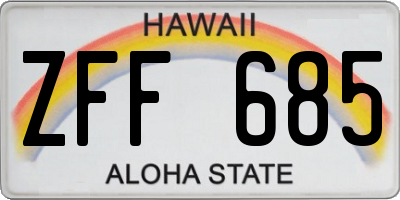 HI license plate ZFF685