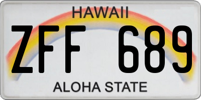HI license plate ZFF689