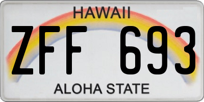 HI license plate ZFF693
