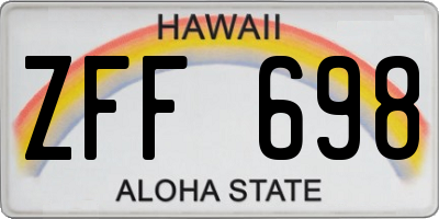 HI license plate ZFF698
