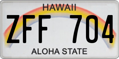 HI license plate ZFF704