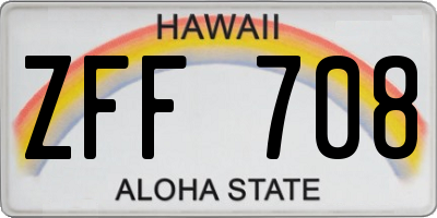 HI license plate ZFF708