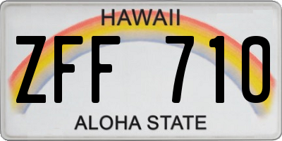HI license plate ZFF710
