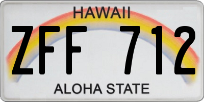 HI license plate ZFF712