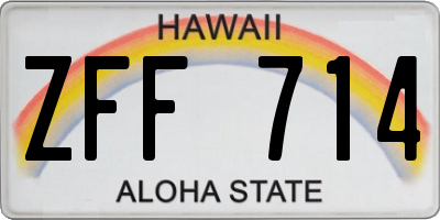 HI license plate ZFF714