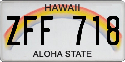 HI license plate ZFF718