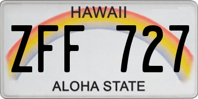 HI license plate ZFF727