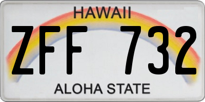 HI license plate ZFF732