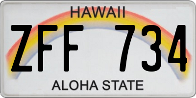 HI license plate ZFF734