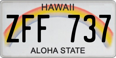 HI license plate ZFF737