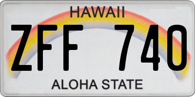 HI license plate ZFF740