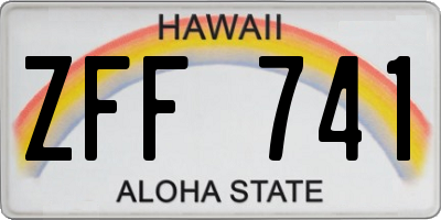 HI license plate ZFF741