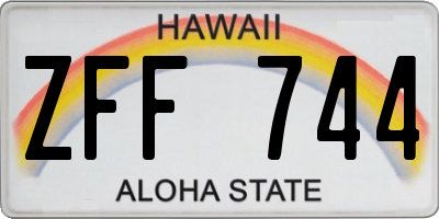 HI license plate ZFF744
