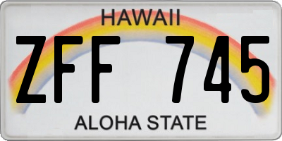 HI license plate ZFF745